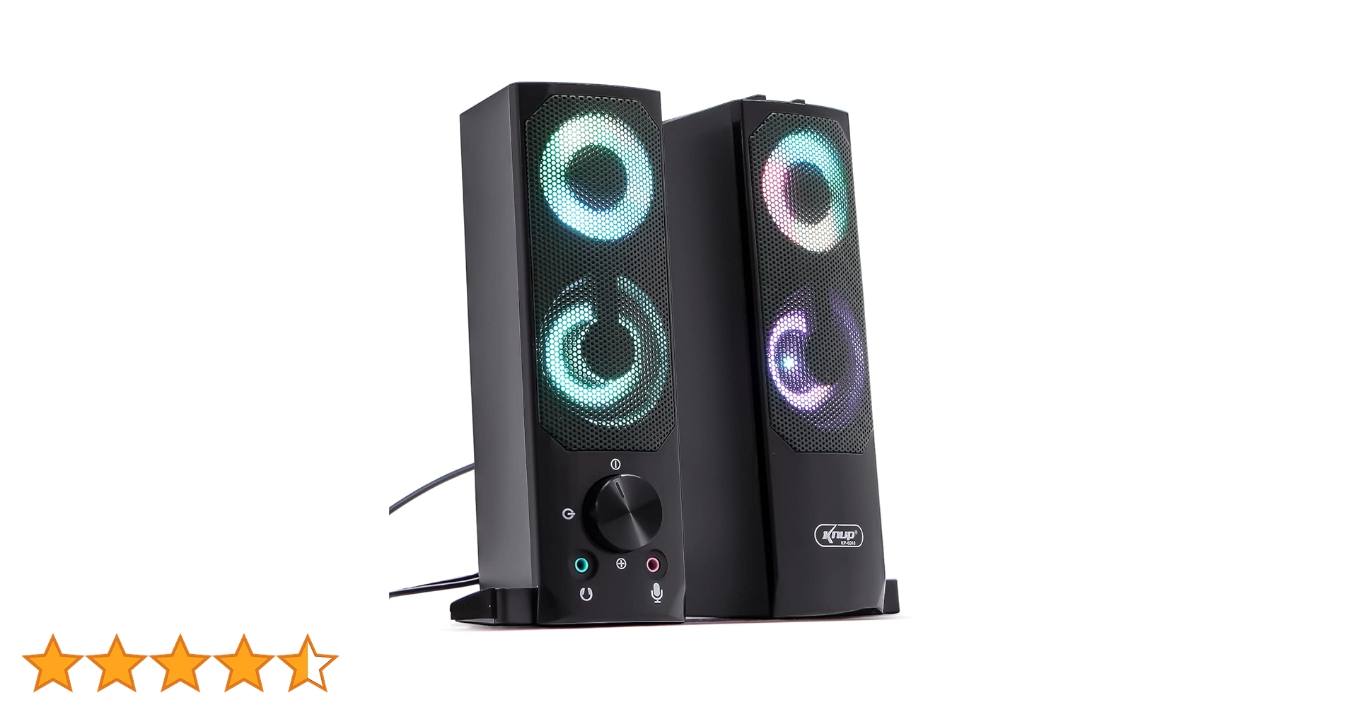 Caixa de Som Gamer Soundbar 12W Rms Real Torre Led Rgb Alto